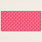 Vibrant Pop Roses Preppy Pink and Red Pattern Desk Mat Gallery Image 3