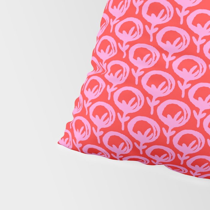 Vibrant Pop Roses Preppy Pink and Red Pattern Pillow Sham Gallery Image 4