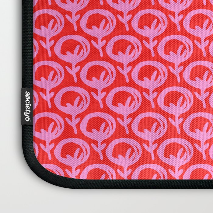 Vibrant Pop Roses Preppy Pink and Red Pattern Laptop Sleeve Gallery Image 3