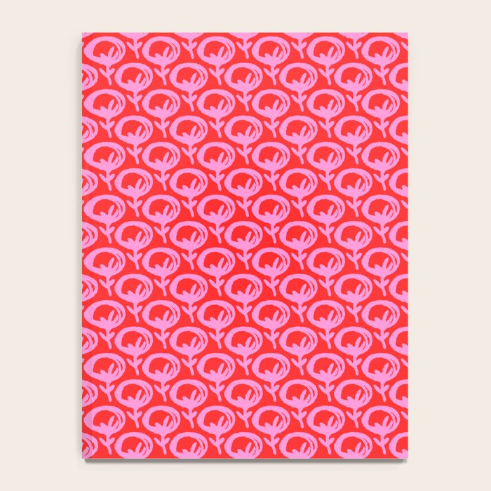 Vibrant Pop Roses Preppy Pink and Red Pattern Notebook Gallery Image 4
