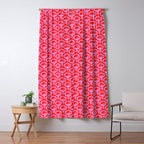 Vibrant Pop Roses Preppy Pink and Red Pattern Window Curtain Gallery Image 5
