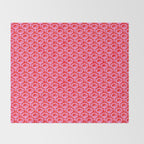 Vibrant Pop Roses Preppy Pink and Red Pattern Throw Blanket Gallery Image 2