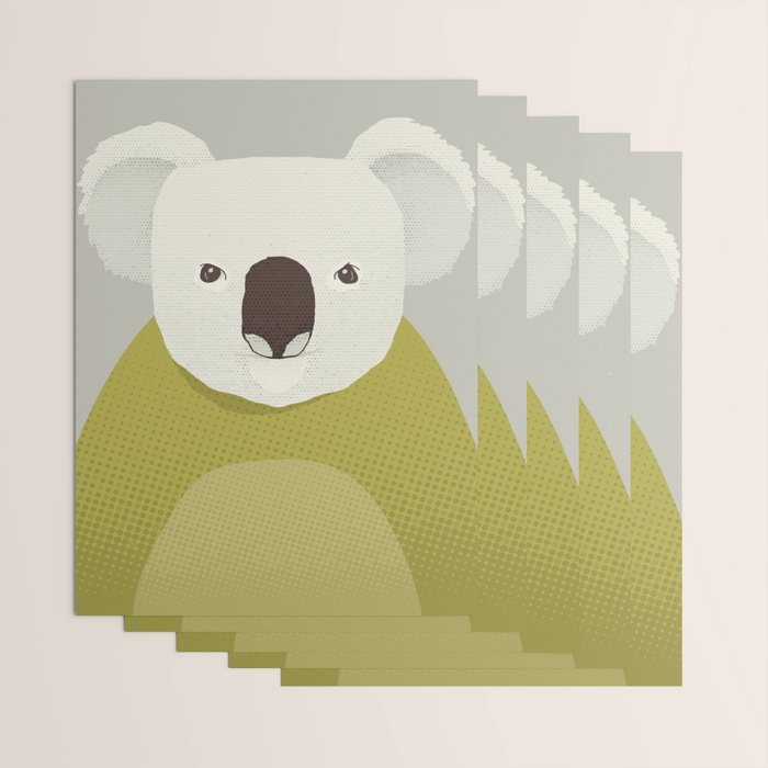 Whimsy Koala, Animal Portrait Wrapping Paper Gallery Image 3