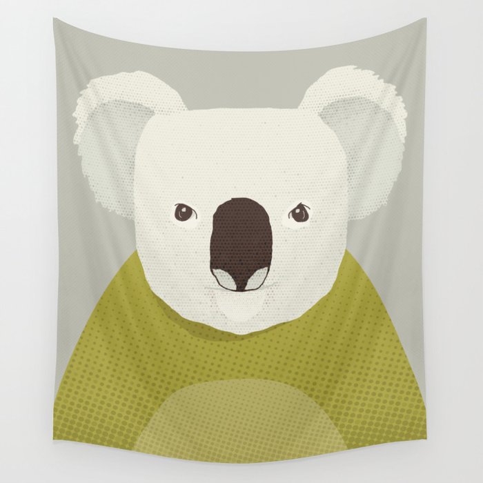 Whimsy Koala, Animal Portrait Wall Tapestry Gallery Image 1