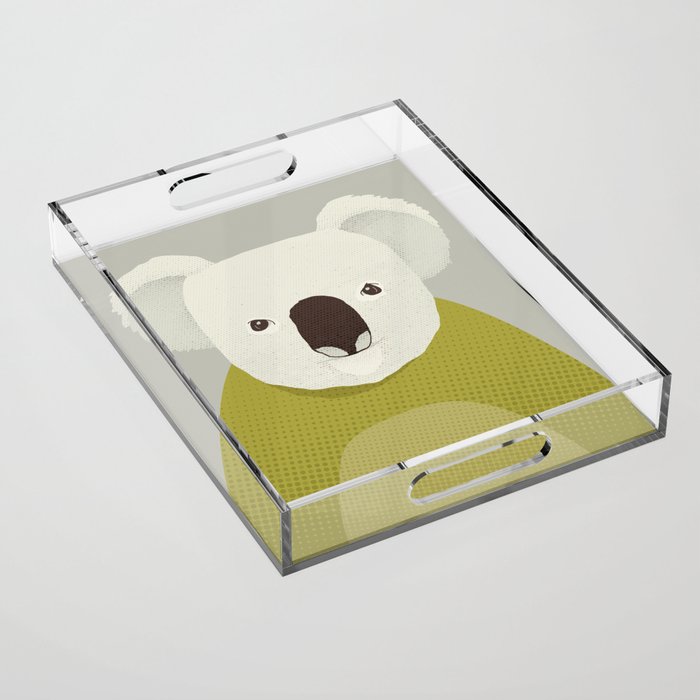Whimsy Koala, Animal Portrait Acrylic Tray Gallery Image 1