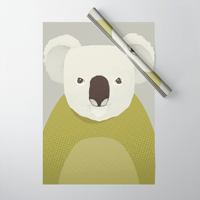 Whimsy Koala, Animal Portrait Wrapping Paper Gallery Image 1