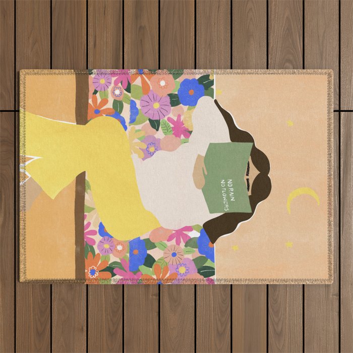 No Rain No Flowers Outdoor Rug Gallery Image 1