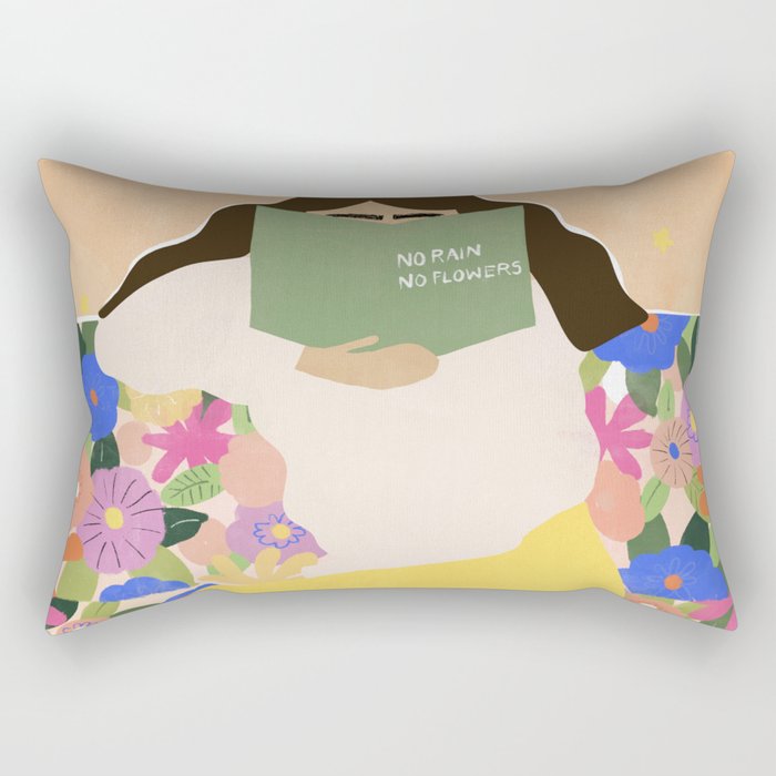 No Rain No Flowers Rectangular Pillow Gallery Image 2