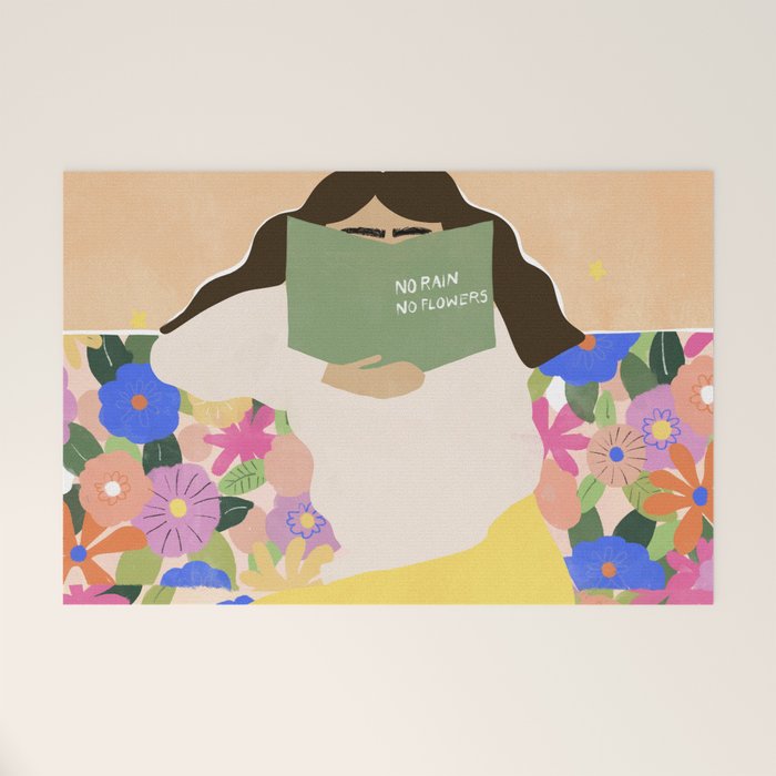 No Rain No Flowers Welcome Mat Gallery Image 1