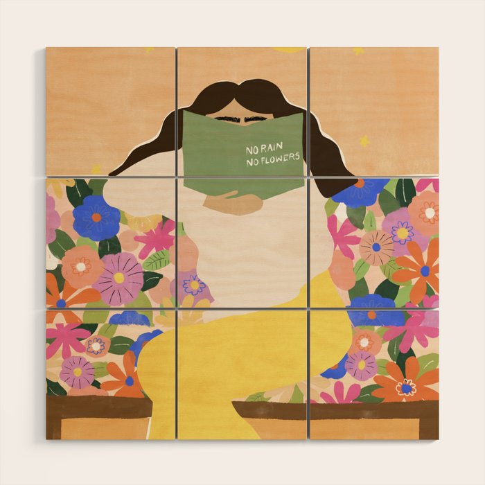 No Rain No Flowers Wood Wall Art Gallery Image 1