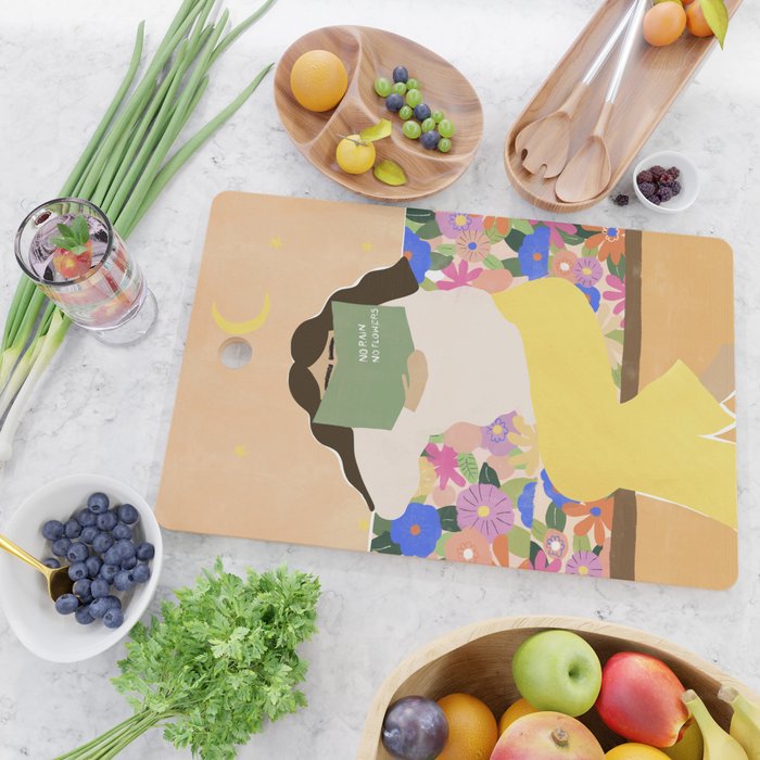No Rain No Flowers Cutting Board Gallery Image 2
