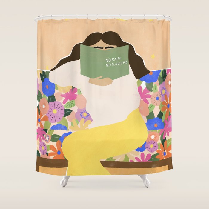 No Rain No Flowers Shower Curtain Gallery Image 1