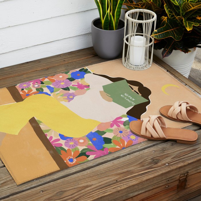 No Rain No Flowers Outdoor Rug Gallery Image 2