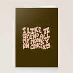 I Spend All My Money on Concerts Stationery Card Gallery Image 2