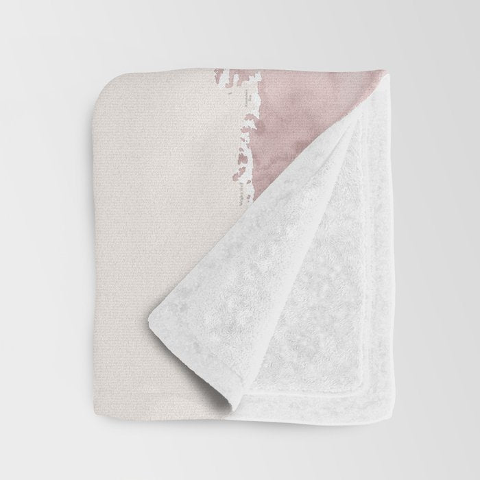 Dusty pink and cream watercolor detailed world map Madelia Throw Blanket Gallery Image 3