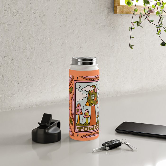 16. Tower Tarot Mushroom Water Bottle Gallery Image 4