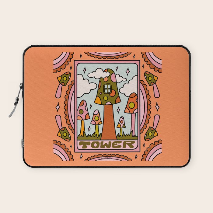 16. Tower Tarot Mushroom Laptop Sleeve Gallery Image 1