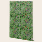 Chinoiserie Magpie Peony Garden Summer Green Wallpaper Gallery Image 2