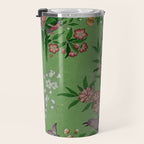 Chinoiserie Magpie Peony Garden Summer Green Travel Mug Gallery Image 3