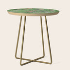 Chinoiserie Magpie Peony Garden Summer Green Side Table Gallery Image 1