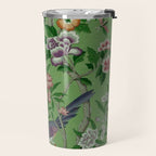 Chinoiserie Magpie Peony Garden Summer Green Travel Mug Gallery Image 2