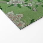 Chinoiserie Magpie Peony Garden Summer Green Welcome Mat Gallery Image 2