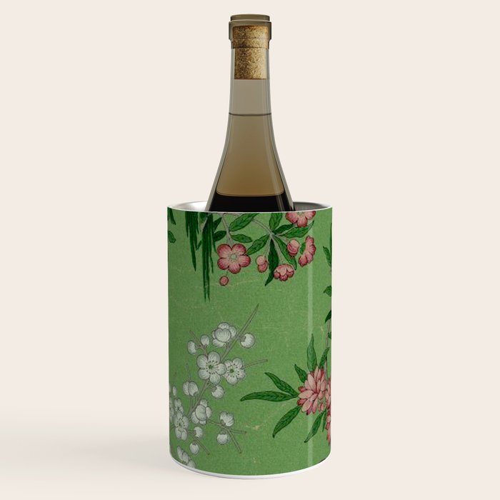 Chinoiserie Magpie Peony Garden Summer Green Wine Chiller Gallery Image 2