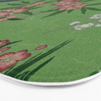 Chinoiserie Magpie Peony Garden Summer Green Bath Mat Gallery Image 3
