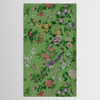Chinoiserie Magpie Peony Garden Summer Green Tablecloth Gallery Image 2
