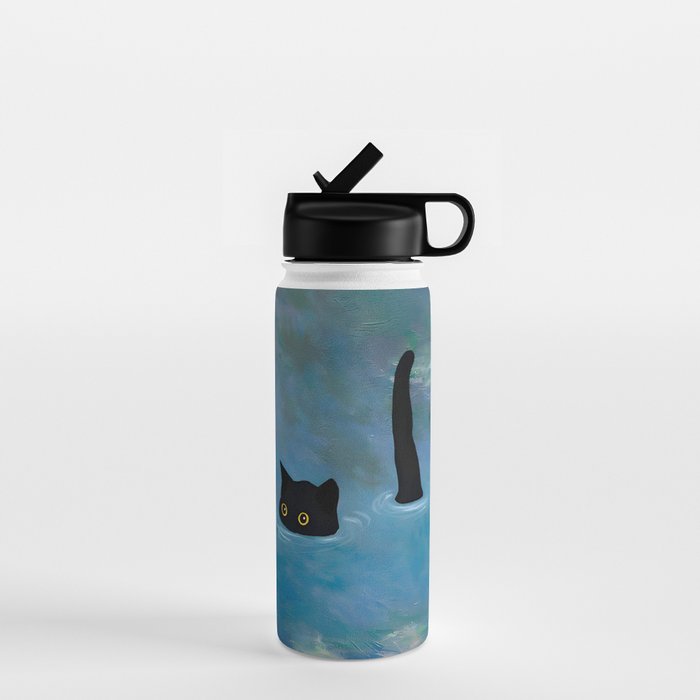 Cat Monet Waterlily Water Bottle Gallery Image 1