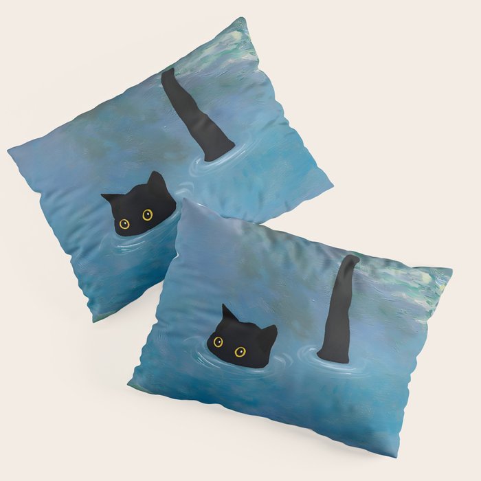 Cat Monet Waterlily Pillow Sham Gallery Image 3