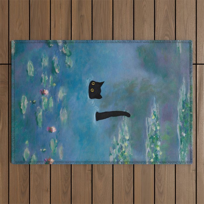 Cat Monet Waterlily Outdoor Rug Gallery Image 1