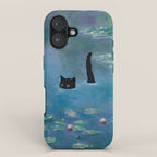 Cat Monet Waterlily iPhone Case Gallery Image 1