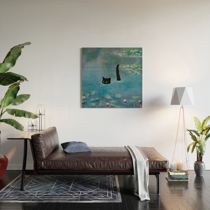 Cat Monet Waterlily Wood Wall Art Gallery Image 2