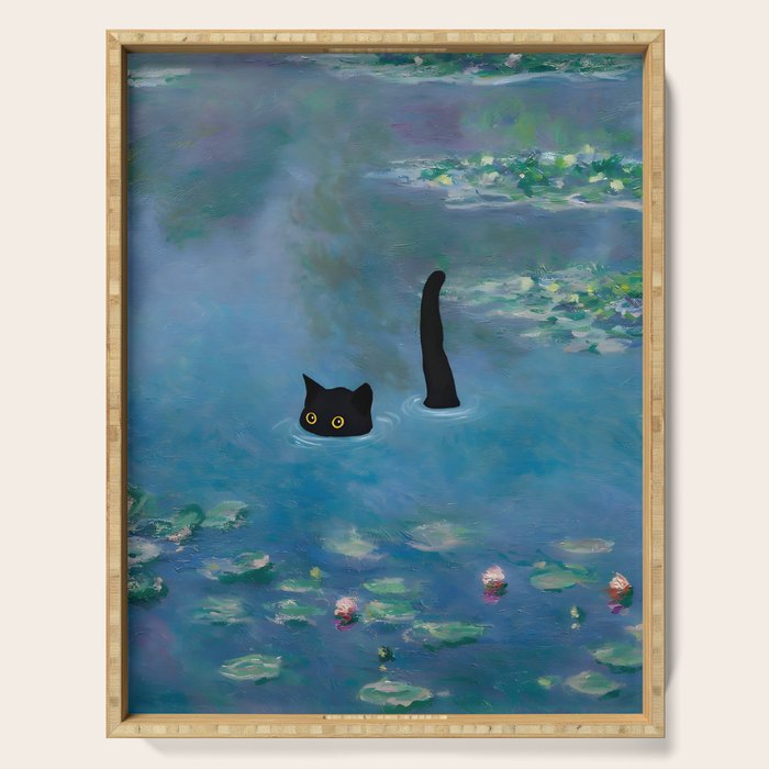 Cat Monet Waterlily Serving Tray Gallery Image 1