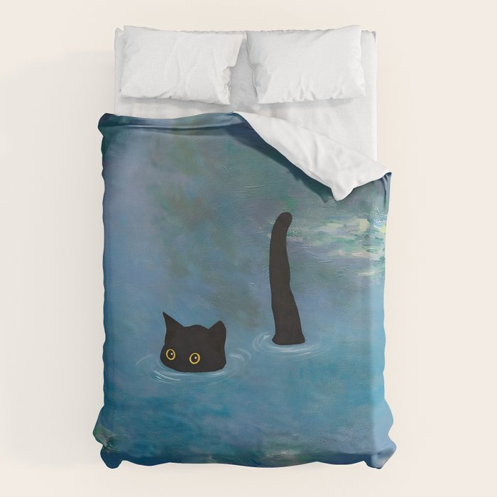 Cat Monet Waterlily Duvet Cover Gallery Image 1