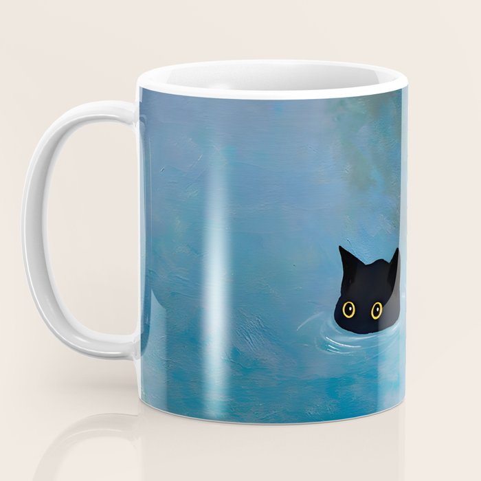 Cat Monet Waterlily Coffee Mug Gallery Image 3