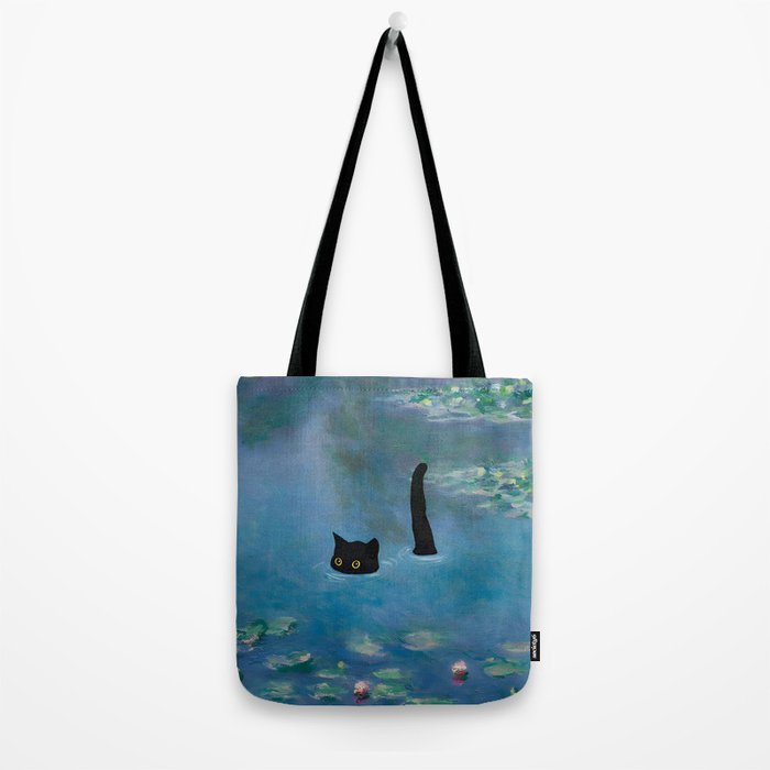 Cat Monet Waterlily Tote Bag Gallery Image 2