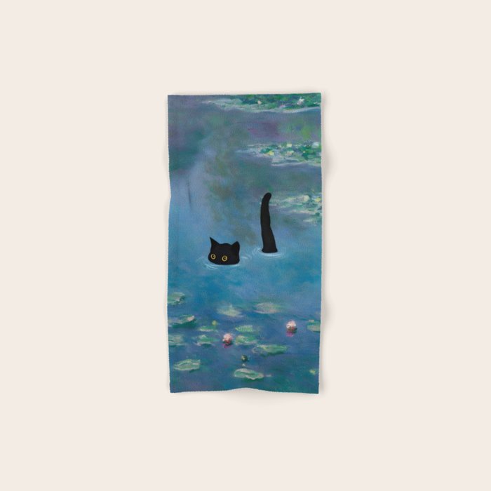 Cat Monet Waterlily Bath Towel Gallery Image 1