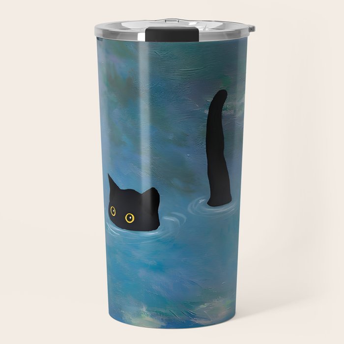 Cat Monet Waterlily Travel Mug Gallery Image 1
