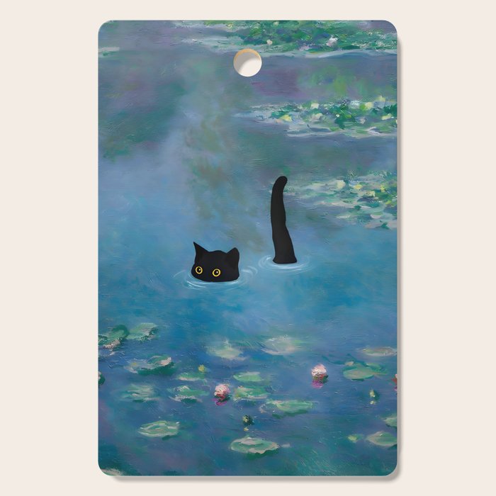 Cat Monet Waterlily Cutting Board Gallery Image 1