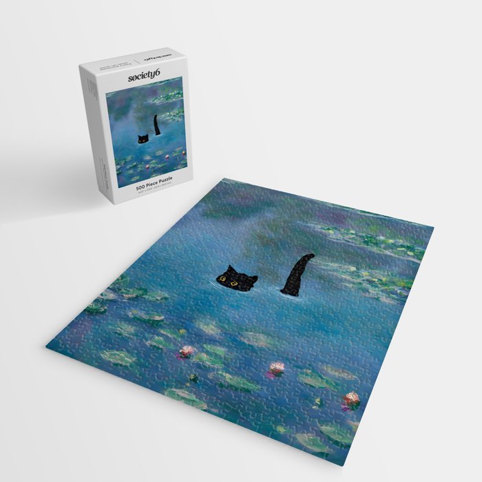 Cat Monet Waterlily Jigsaw Puzzle Gallery Image 2