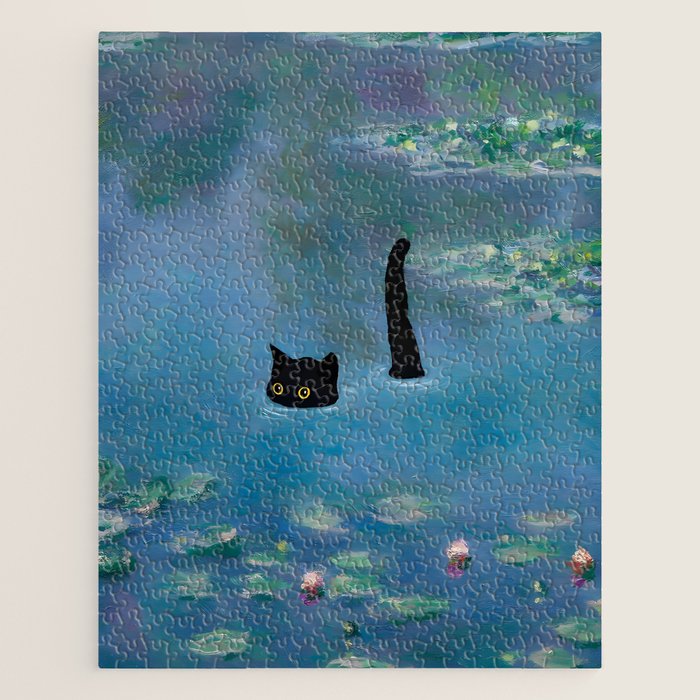 Cat Monet Waterlily Jigsaw Puzzle Gallery Image 1