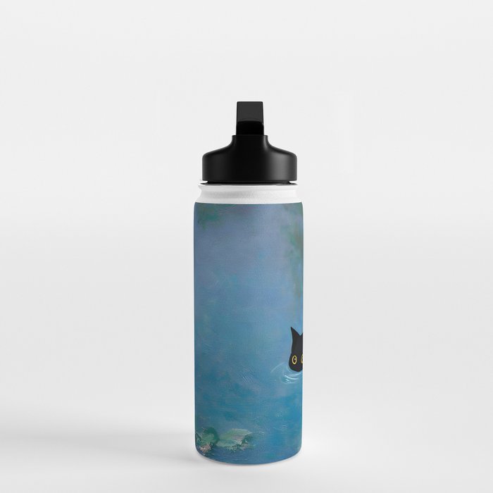 Cat Monet Waterlily Water Bottle Gallery Image 3