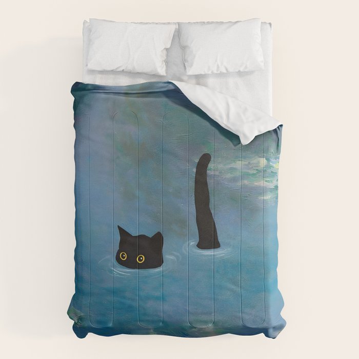 Cat Monet Waterlily Comforter Gallery Image 1