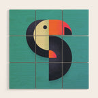 Toucan Geometric - Aqua Wood Wall Art Gallery Image 1