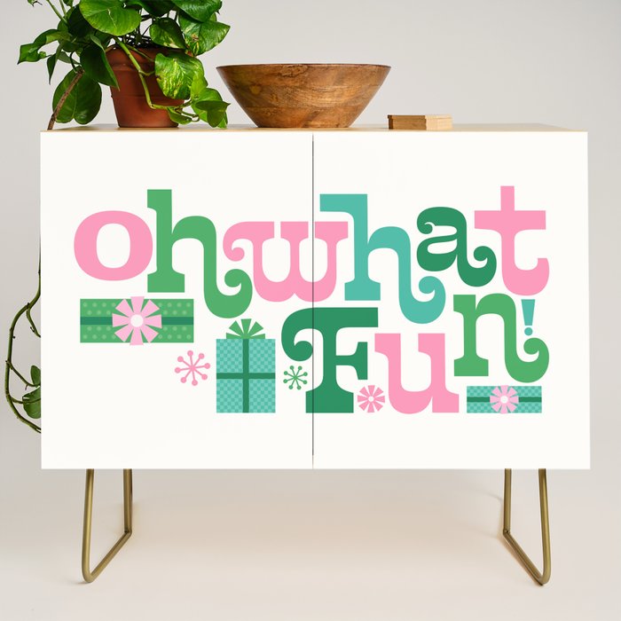 Oh What Fun - Pink and Green Credenza Gallery Image 1