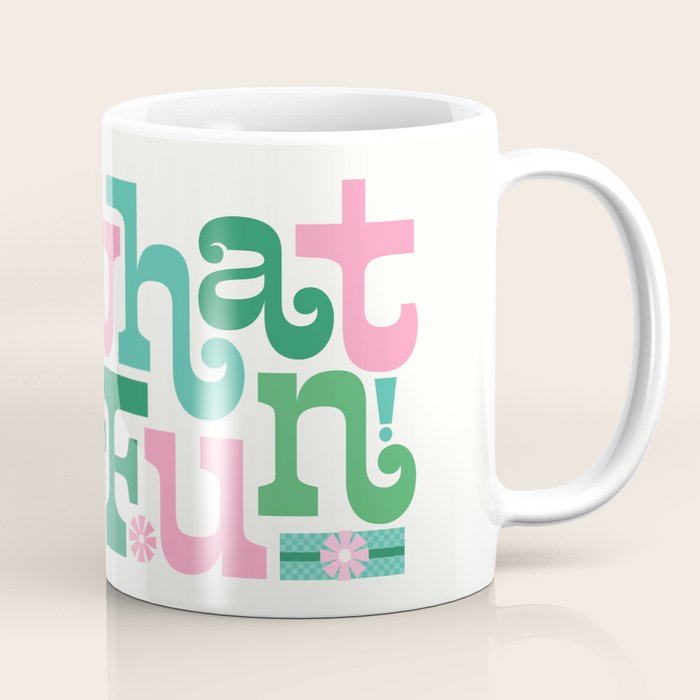 Oh What Fun - Pink and Green Coffee Mug Gallery Image 1
