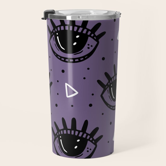 Mystic Eyes, Halloween, Purple Travel Mug Gallery Image 3