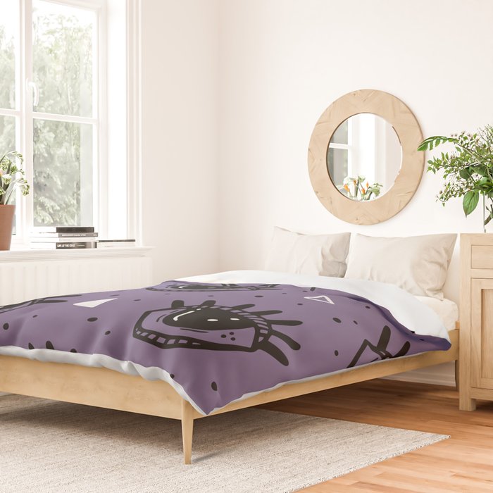 Mystic Eyes, Halloween, Purple Duvet Cover Gallery Image 2